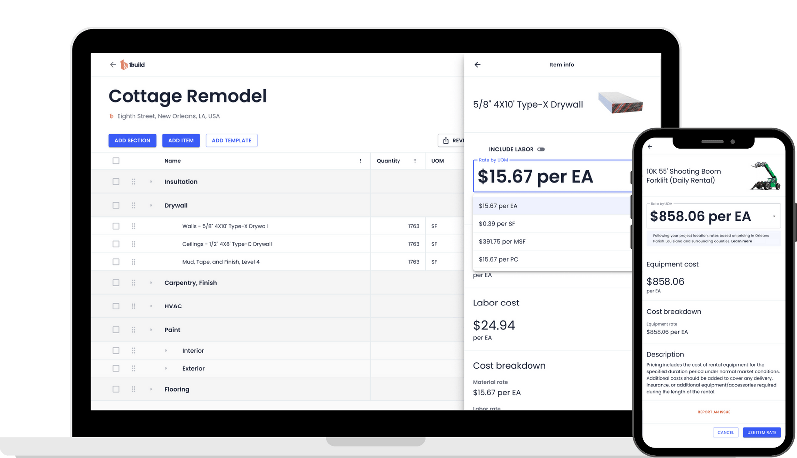 Construction Cost Management Software 1build